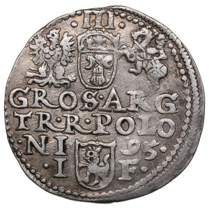 Polish-Lithuanian Commonwealth (Olkusz) AR 3 Groszy / Trojak 1595 - Sigismund III Vasa (1587-1632)