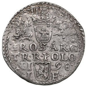 Polish-Lithuanian Commonwealth (Olkusz) AR 3 Groszy / Trojak 1598 - Sigismund III Vasa (1587-1632)
