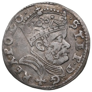 Polish-Lithuanian Commonwealth (Poznan) AR 3 Groszy / Trojak 1585 - Stefan Batory (1576-1586)
