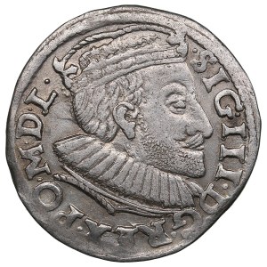 Polish-Lithuanian Commonwealth (Poznan) AR 3 Groszy / Trojak 1590 - Sigismund III Vasa (1587-1632)
