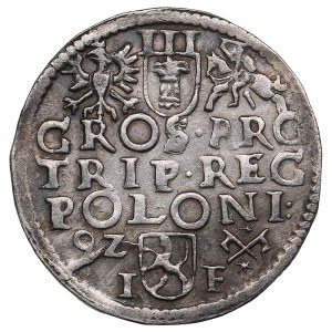 Polish-Lithuanian Commonwealth (Poznan) AR 3 Groszy / Trojak 1592 - Sigismund III Vasa (1587-1632)