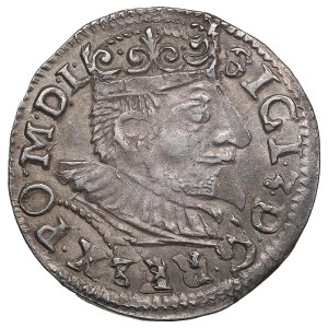 Polish-Lithuanian Commonwealth (Poznan) AR 3 Groszy / Trojak 1594 - Sigismund III Vasa (1587-1632)