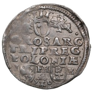 Polish-Lithuanian Commonwealth (Poznan) AR 3 Groszy / Trojak 1596 - Sigismund III Vasa (1587-1632)