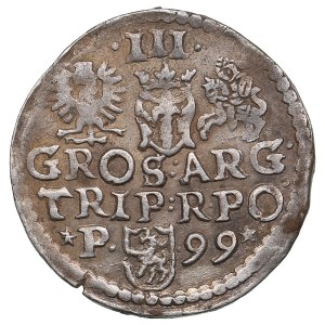 Polish-Lithuanian Commonwealth (Poznan) AR 3 Groszy / Trojak 1599 - Sigismund III Vasa (1587-1632)