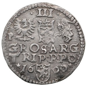 Polish-Lithuanian Commonwealth (Poznan) AR 3 Groszy / Trojak 1600 - Sigismund III Vasa (1587-1632)