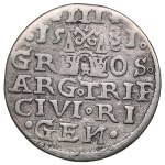 City of Riga under Polish rule, AR 3 Groszy / Trojak 1581 - Stefan Batory (1576-1586)