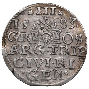 Město Riga pod polskou nadvládou, AR 3 Groszy (Trojak) 1583 - Stefan Batory (1576-1586)