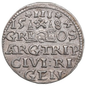 City of Riga under Polish rule, AR 3 Groszy / Trojak 1584 - Stefan Batory (1576-1586)