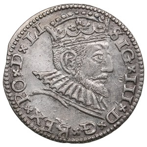 City of Riga under Polish rule, AR 3 Groszy / Trojak 1591 - Sigismund III Vasa (1587-1632)