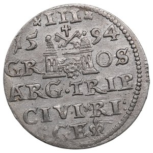 City of Riga under Polish rule, AR 3 Groszy / Trojak 1594 - Sigismund III Vasa (1587-1632)