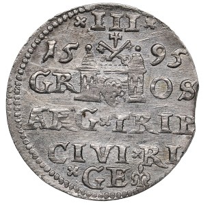 City of Riga under Polish rule, AR 3 Groszy / Trojak 1595 - Sigismund III Vasa (1587-1632)