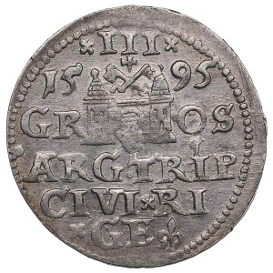City of Riga under Polish rule, AR 3 Groszy / Trojak 1595 - Sigismund III Vasa (1587-1632)