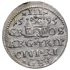 City of Riga under Polish rule, AR 3 Groszy / Trojak 1595 - Sigismund III Vasa (1587-1632)