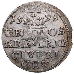 City of Riga under Polish rule, AR 3 Groszy / Trojak 1598 - Sigismund III Vasa (1587-1632)
