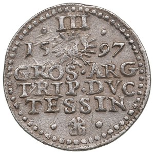 Silesia, Duchy of Teschen (Cieszyn) 3 Gröscher 1597 - Adam Wacław (1579-1617)