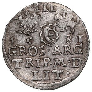 Polish-Lithuanian Commonwealth (Vilnius) AR 3 Groszy / Trojak 1581 - Stefan Batory (1576-1586)