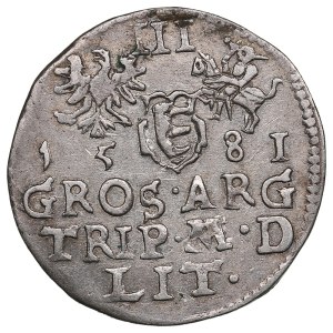 Polish-Lithuanian Commonwealth (Vilnius) AR 3 Groszy / Trojak 1581 - Stefan Batory (1576-1586)