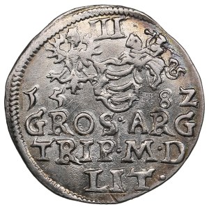 Polish-Lithuanian Commonwealth (Vilnius) AR 3 Groszy / Trojak 1582 - Stefan Batory (1576-1586)
