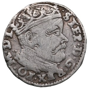 Polish-Lithuanian Commonwealth (Vilnius) AR 3 Groszy / Trojak 1586 - Stefan Batory (1576-1586)