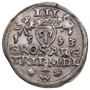 Polish-Lithuanian Commonwealth (Vilnius) AR 3 Groszy / Trojak 1593 - Sigismund III Vasa (1587-1632)