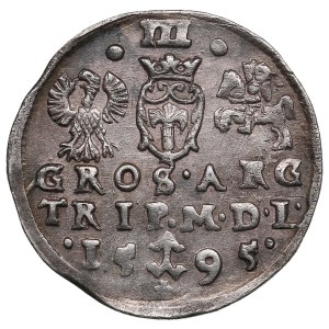 Polish-Lithuanian Commonwealth (Vilnius) AR 3 Groszy / Trojak 1595 - Sigismund III Vasa (1587-1632)