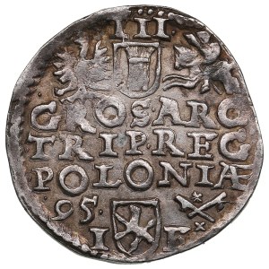 Polish-Lithuanian Commonwealth (Wschowa) AR 3 Groszy / Trojak 1595 - Sigismund III Vasa (1587-1632)