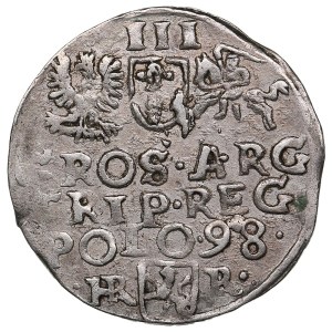 Polish-Lithuanian Commonwealth (Wschowa) AR 3 Groszy / Trojak 1598 - Sigismund III Vasa (1587-1632)