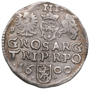 Polish-Lithuanian Commonwealth (Wschowa) AR 3 Groszy / Trojak 1600 - Sigismund III Vasa (1587-1632)