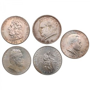 Austria (Vienna) 2 Schillings 1928, 1930, 1934, 1935, 1936 (5)