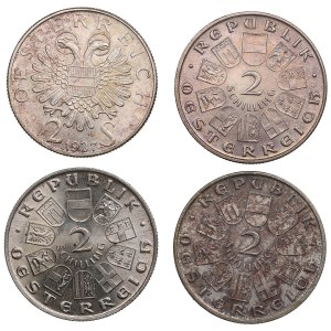 Austria (Vienna) 2 Schillings 1930, 1931, 1937 (4)