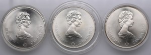 Canada (Ottawa) 5 Dollars 1973, 1975, 1976 - Elizabeth II (1952-2022) - Montreal Olympics (3)