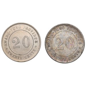 China (Republic) Kwangtung Province 2 Jiao / 20 Cents 1912, 1921 (2)
