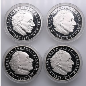 Group of Denmark Silver Medals 2005 - 200th Anniversary Jubilee of Hans Christian Andersen (1805-1875) (4)