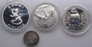 Commemorative silver coins and medal: Finland, Japan (4)