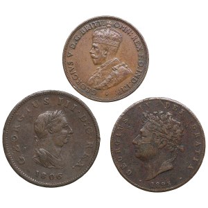 Copper coins of Great Britain, Australia (3)