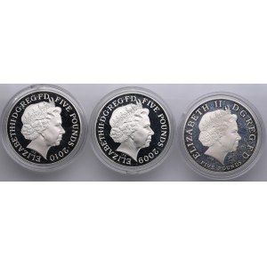 United Kingdom (Royal Mint, Llantrisant) 5 Pounds 2009, 2010 - Elizabeth II (1952-2022) - London Olympics (3)