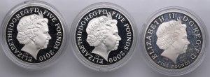 United Kingdom (Royal Mint, Llantrisant) 5 Pounds 2009, 2010 - Elizabeth II (1952-2022) - London Olympics (3)