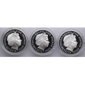 United Kingdom (Royal Mint, Llantrisant) 5 Pounds 2009, 2010 - Elizabeth II (1952-2022) - London Olympics (3)