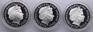 United Kingdom (Royal Mint, Llantrisant) 5 Pounds 2009, 2010 - Elizabeth II (1952-2022) - London Olympics (3)