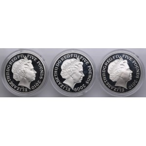 United Kingdom (Royal Mint, Llantrisant) 5 Pounds 2009, 2010 - Elizabeth II (1952-2022) - London Olympics (3)