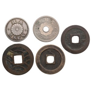 Japan, cast & milled coins (5)