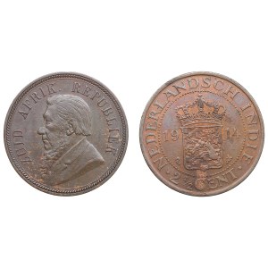 South African Republic (Pretoria) 1 Penny 1898, Netherlands East Indies (Utrecht) 2½ Cent 1914 (2)