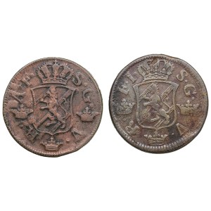 Sweden (Avesta) 2 Öre Silvermynt 1746; 1761 (2)