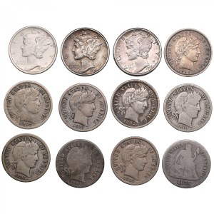 USA 1 Dime 1875-1944 (12)