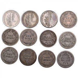 USA 1 Dime 1875-1944 (12)