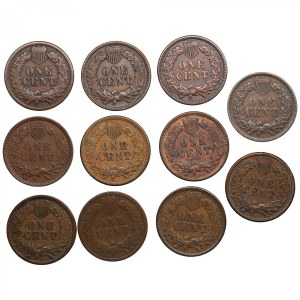 USA 1 Cent 1880, 1881, 1882, 1883, 1884, 1886, 1887, 1888, 1889 (11)