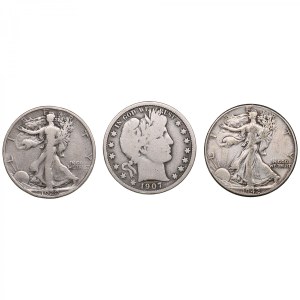 USA 1/2 Dollar 1907, 1920, 1942 (3)