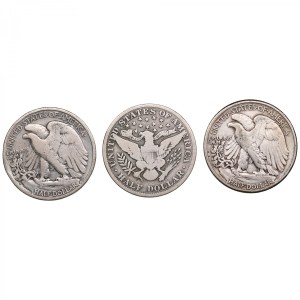 USA 1/2 Dollar 1907, 1920, 1942 (3)