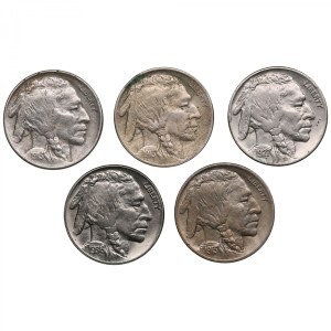 USA 5 Cents 1913, 1927, 1936 (5)