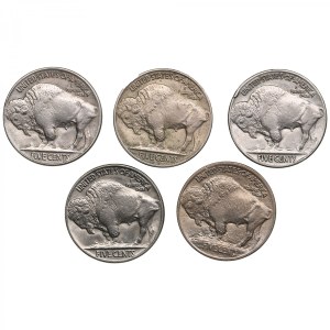 USA 5 Cents 1913, 1927, 1936 (5)